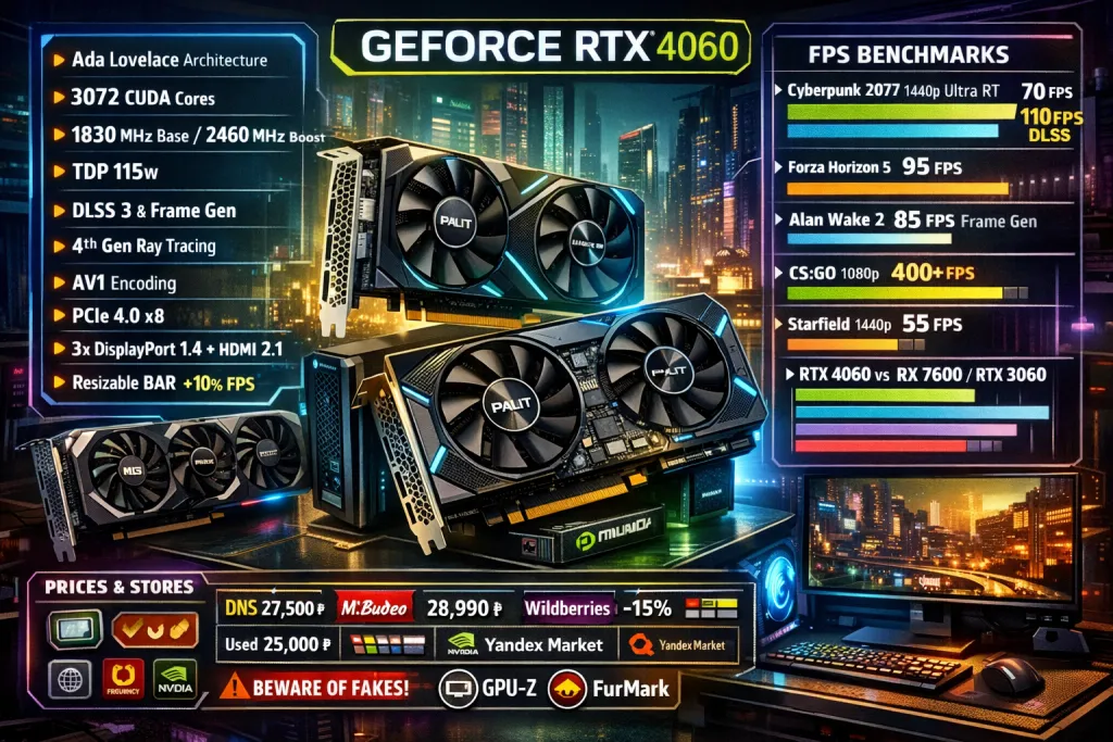 Купить видеокарту 4060 недорого: подробный обзор, сравнение характеристик, рекомендации по выбору и покупке, производительность в играх, совместимость с ПК и советы перед заказом